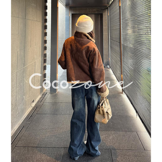 COCO ZONE 刘 一一 “生巧”意大利进口羊毛革拉链皮草CD2A3204 商品图4