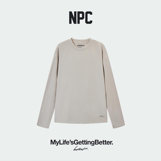 潮牌羊毛混纺暖皮打底秋冬长袖T恤休闲简约logo印花NP5BTL10 商品图1