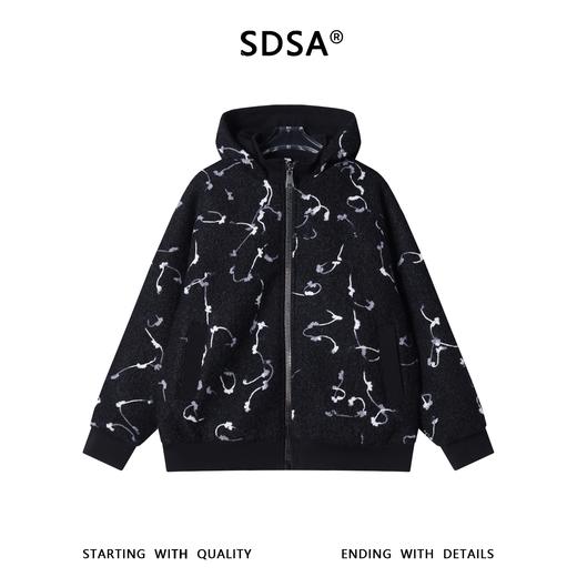 WT305SDSA男士秋冬新款痞帅男装潮牌高级感撞色拉链立领连帽卫衣百搭 商品图1