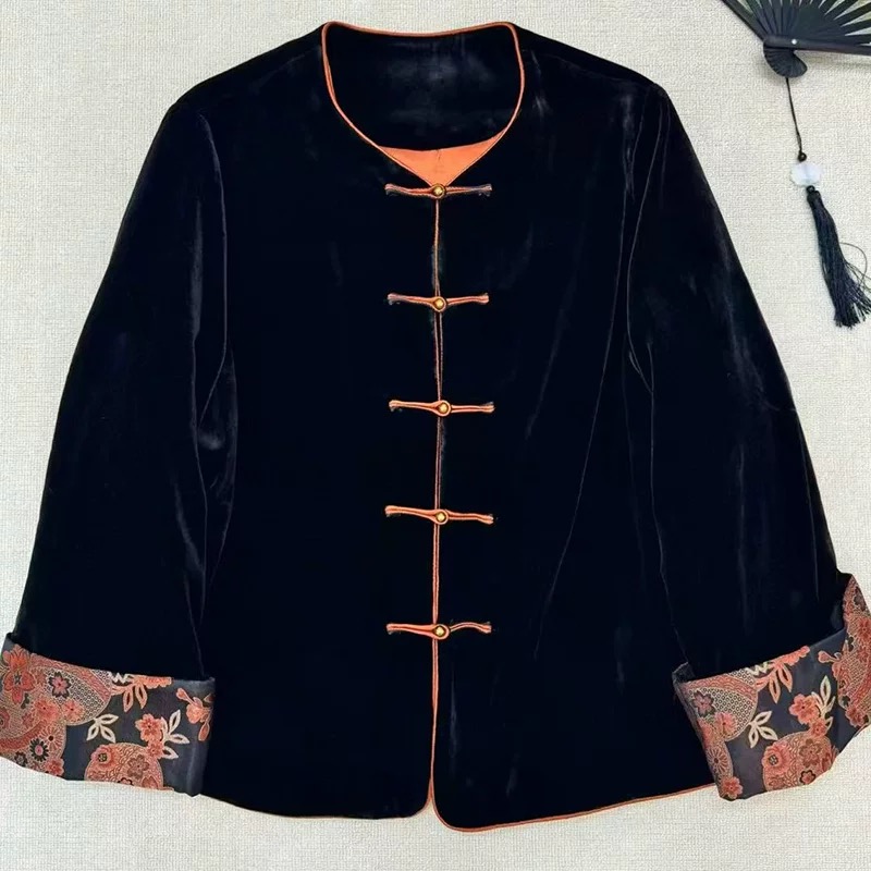 Famecoco范可儿秋冬款新中式短款上衣外套FAD6AB210 商品图0