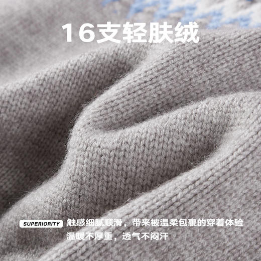 潮牌CC系列男女同款费尔岛毛衣开衫男短款宽松保暖CC5BSW07 商品图4