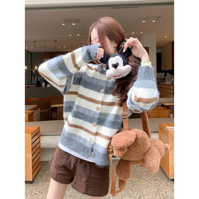 <曾小咸推荐>现货秒杀 ！微信超特价！撞色条纹毛衣开衫 日常199.99 立减110 秒杀89.99！！