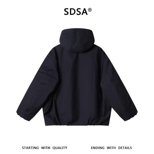25Y325SDSA男士秋冬新款痞帅男装美式复古撞色假两件连帽棉服外套百搭 商品图5