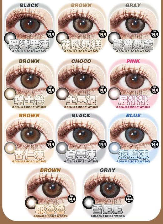 KIKICON 正品日抛68/盒128/2盒228/4盒518/10盒,芊芊奶乌,最高度数有1000 商品图2