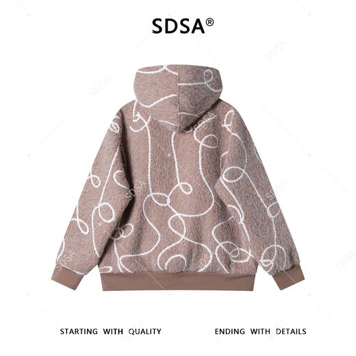 WT307SDSA男士秋冬新款痞帅男装潮牌撞色凌乱线条拉链立领连帽卫衣百搭 商品图5