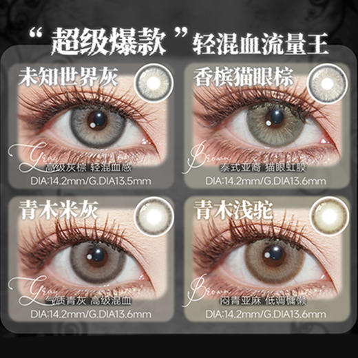 【活动】Serltyca日抛6片装② 新品 香槟猫眼棕/海蓝宝蓝/银光珠灰/冰川秘境蓝 爆款 青木浅驼/青木米灰/doll感/蓝泡芙/巧克腻/淡颜黑/夜明珠/未知世界灰 日常自然通勤 小红书热门美瞳 商品图2