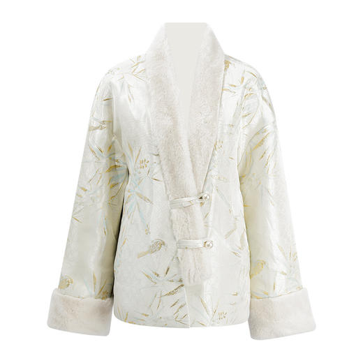 新中式国风羽绒服中国风提花长袖百搭款OY24389 商品图4