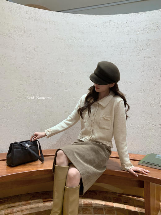 Read Nameless /钩花娃娃领羊毛上衣+獭兔毛米色皮草披肩 2025/12/8 商品图11