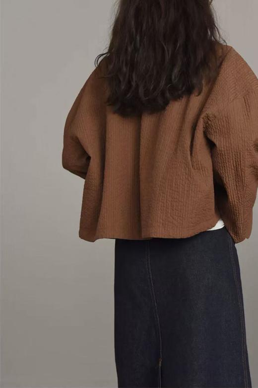 白鹅绒！绒子含量90%！肌理纹爆款百搭精致抽绳领口白鹅绒羽绒服-喜出 商品图5