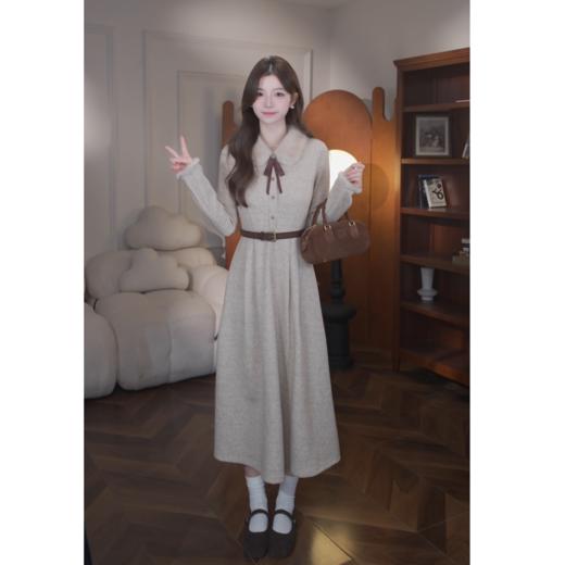 鹿向南「初雪手记」秋冬新款温柔韩版慵懒加厚高级感气质连衣裙女 商品图0