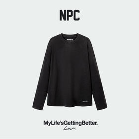 潮牌羊毛混纺暖皮打底秋冬长袖T恤休闲简约logo印花NP5BTL10