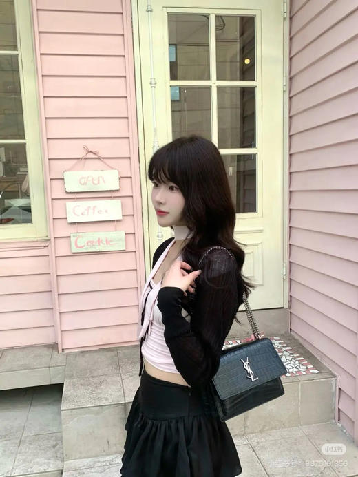 YSL 中号 黑金 鳄鱼压纹牛皮 日落包 商品图2