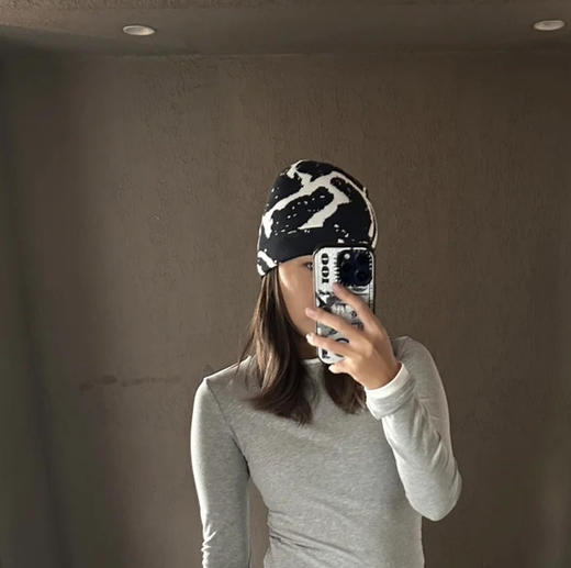 鸟马赛克情侣款针织毛线帽冷帽30115 商品图5