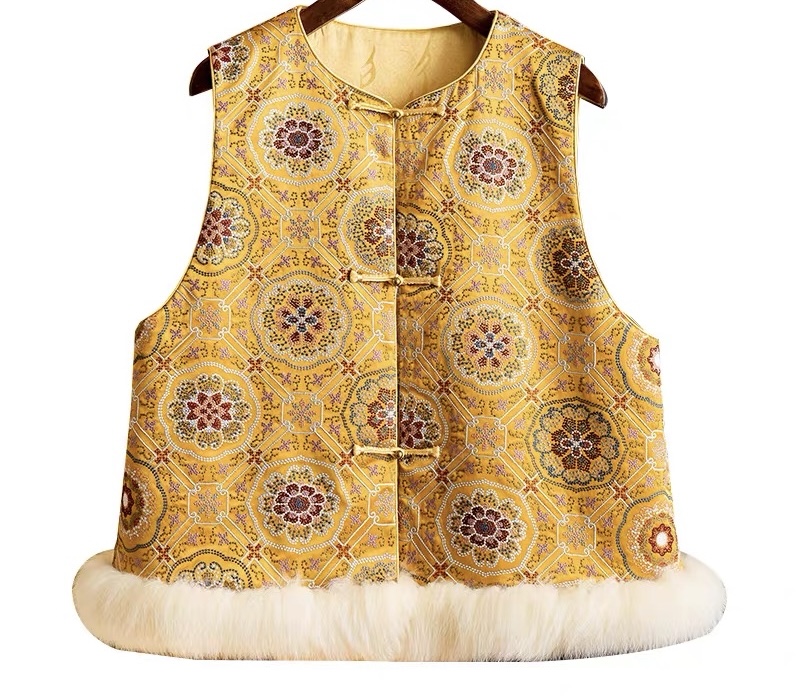 Famecoco范可儿秋冬款新中式马夹FAD8CA210