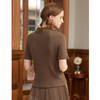 Famecoco范可儿复古蕾丝半高领短袖针织衫绵羊毛上衣D195DB301 商品缩略图3