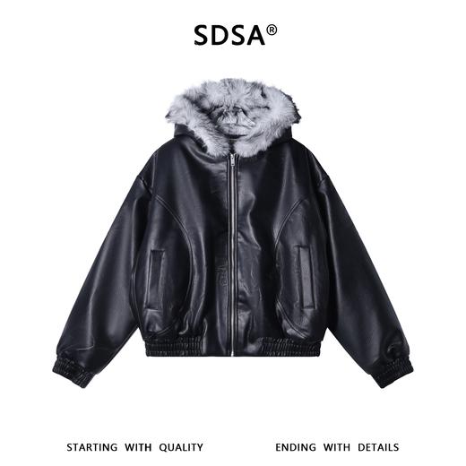 M0162SDSA男士秋冬新款痞帅男装显瘦复古毛领皮衣夹克外套百搭时尚简约 商品图1