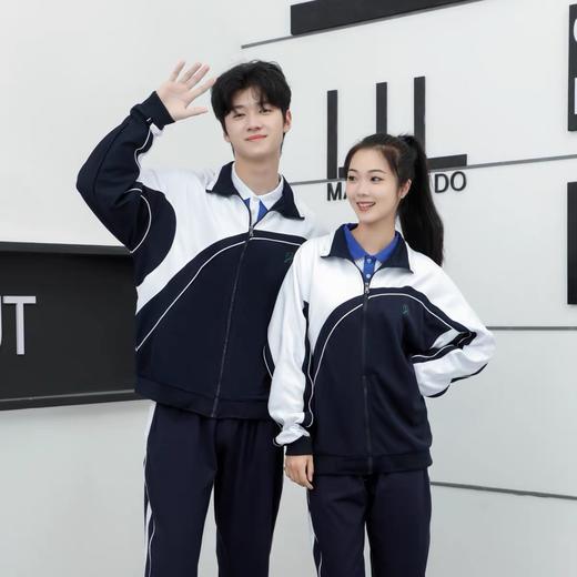 创童深圳校服中学生银狐绒冬装运动服男女加厚加绒外套套装 商品图2