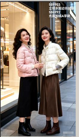 589903立领水貂边羽绒服 商品图0