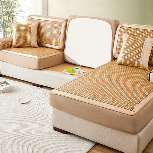 藤席沙发罩 夏季凉席全包万能套弹力通用型防尘防滑沙发垫笠 商品图0