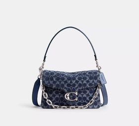 牛仔香布雷银扣 有好折！Coach专柜款Tabby翻盖链条包 原价5k+现在只要￥2799直邮到手