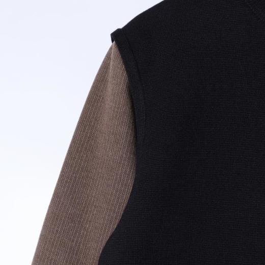 9515SDSA男士秋冬新款痞帅男装老钱风撞色翻领假两件毛衣百搭商务上衣 商品图3