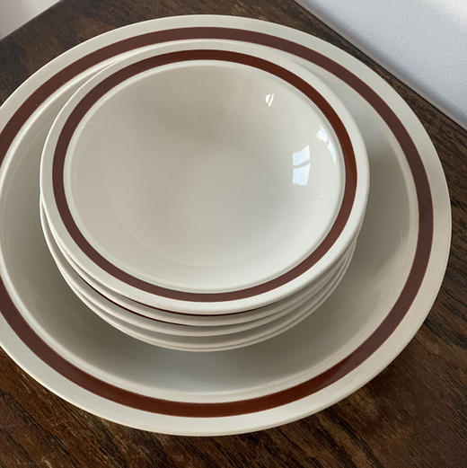 日本Stoneware炻器浅汤碗 大/小 商品图1