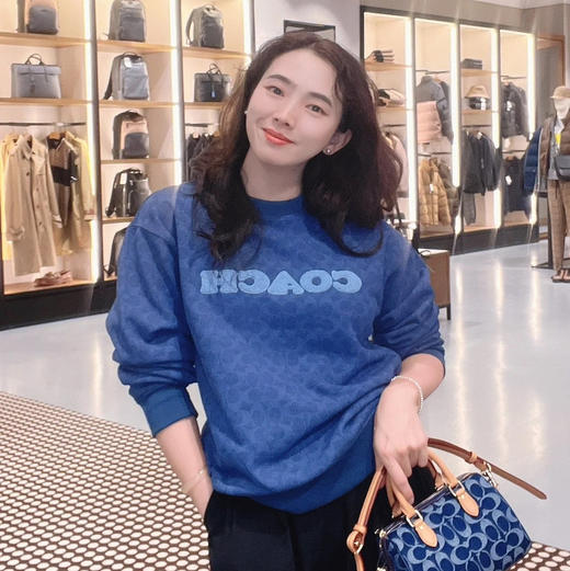 𝐂𝐇女款圆领老花毛毡刺绣小标卫衣815 商品图1