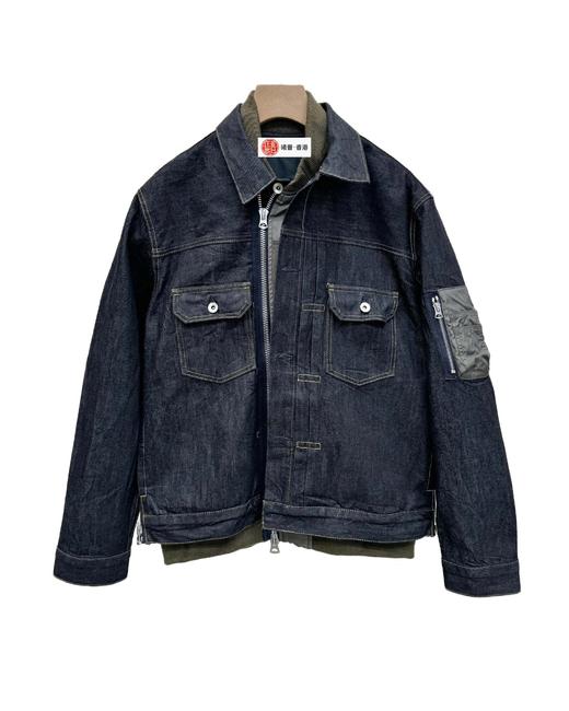 中性款假两件牛仔外套la 商品图0