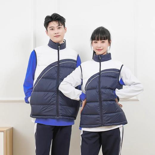 创童特版深圳校服中学生羽绒马甲棉马甲轻盈90白鸭绒秋冬装男女三防面料 商品图1