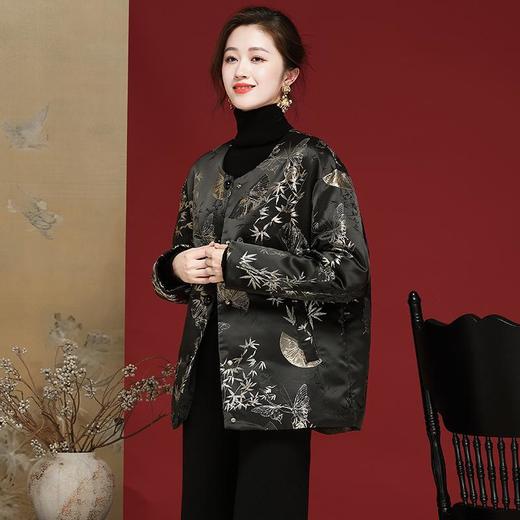 新中式中国风羽绒服织锦缎提花百搭款OY24388 商品图2