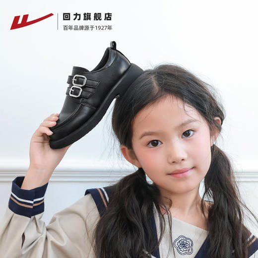 回力女童小皮鞋新款黑色儿童演出鞋子女孩乐福鞋小学生软底公主鞋 商品图4