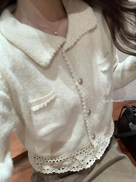 Read Nameless /钩花娃娃领羊毛上衣+獭兔毛米色皮草披肩 2025/12/8 商品图3