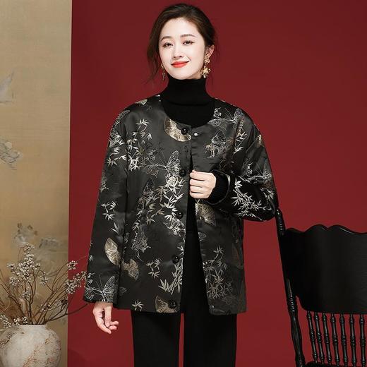 新中式中国风羽绒服织锦缎提花百搭款OY24388 商品图1