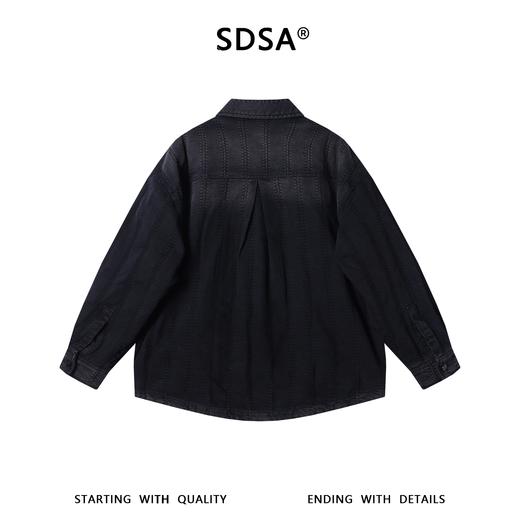 SDSA男士秋冬新款痞帅男装韩版竖条纹水洗衬衫羽绒服外套百搭时尚 商品图4