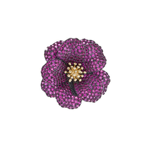 奢华重工微镶锆石山茶花胸针，高级感精致时尚别针外套开衫气质胸花LY-K-017 商品图4