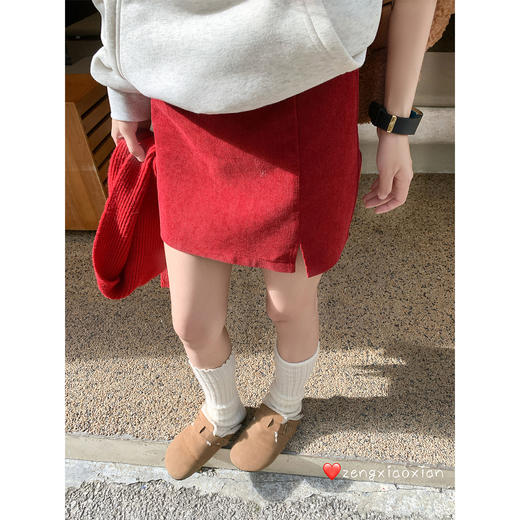 【110元任选2件】现货！红色圣诞过年半身裙子 商品图1