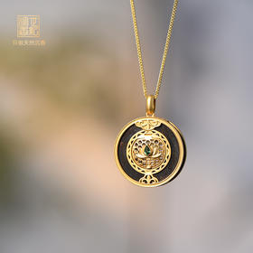 天然芽庄白奇楠包金香囊 沉水级 SP12277