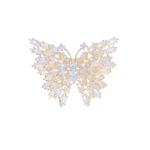 高档轻奢超闪璀璨立体蝴蝶镶嵌锆石胸针，气质百搭西装晚宴配饰LY-Z-230 商品图4