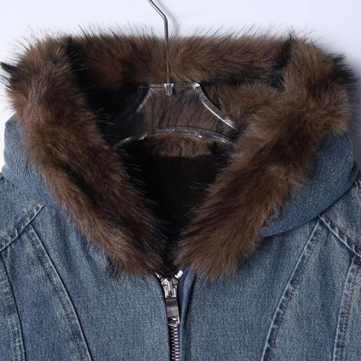 Z2628SDSA秋冬新款痞帅男装韩版座山雕毛领拉链连帽夹克牛仔外套百搭 商品图2