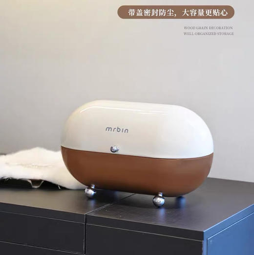 麦桶桶桌面收纳盒子防尘玄关小杂物客厅高档收纳箱 商品图3