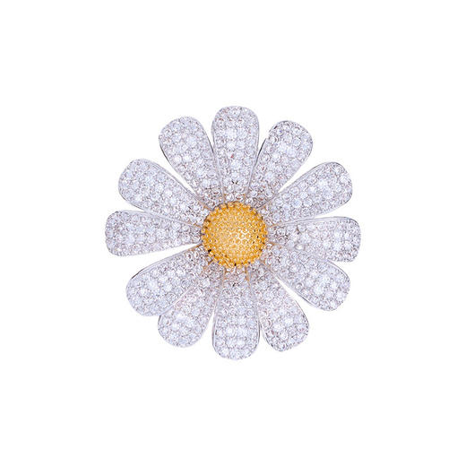 轻奢锆石雏菊太阳花胸针，简单大方奢华领口装饰别针LY-K-010 商品图4
