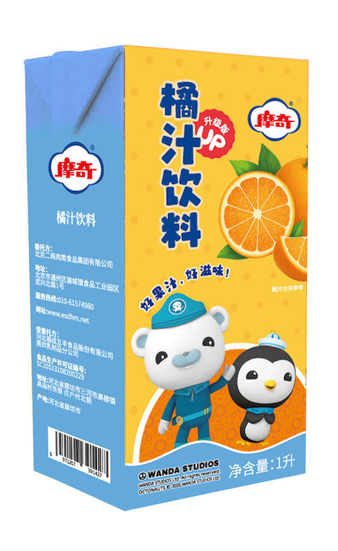 大红门＆海底小纵队联名款“摩奇橘汁饮料1L*10盒/箱” 商品图1