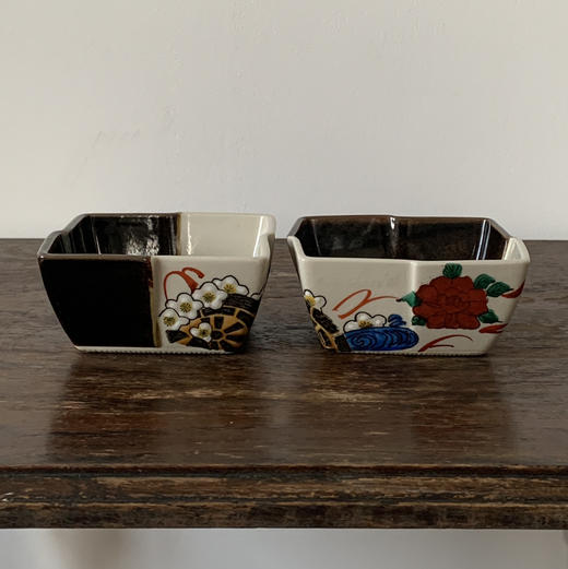 九谷金兰拼色手绘方皿 X1373 商品图0