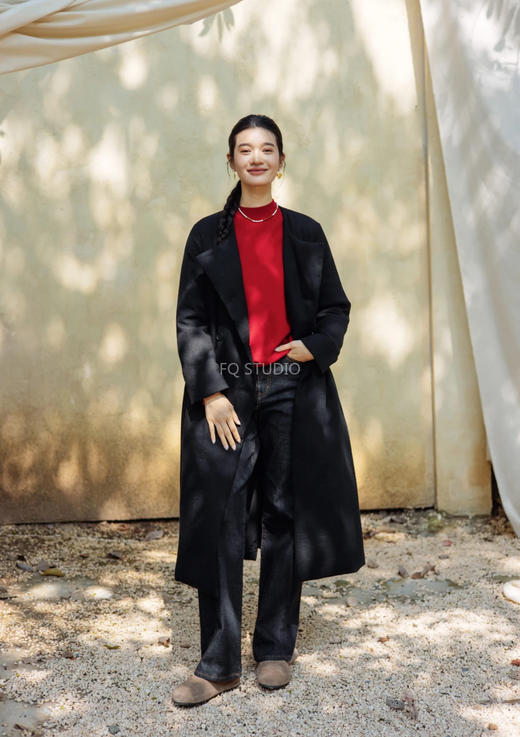 好运红气养人氛纯正红羊毛羊绒圆领高领毛衫 商品图2