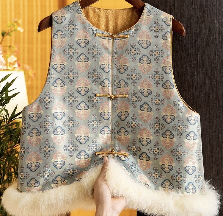 Famecoco范可儿秋冬款新中式马夹FAD8CA212 商品缩略图0