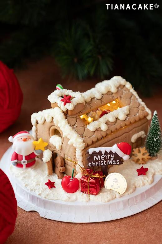 雪夜姜饼屋童话镇（五寸草莓巧克力蛋糕） 商品图0