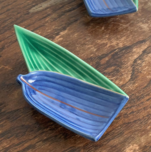 日本中古竹叶型蘸料碟 X1366 商品图1