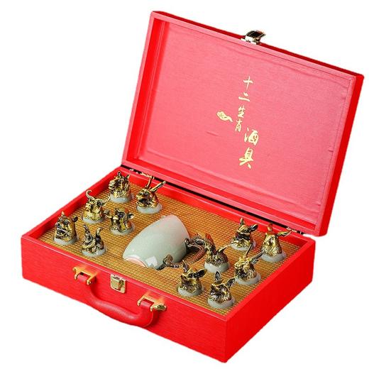 【国风❗️十二生肖高奢酒器茶器礼盒】 陶瓷酒具套装 高奢礼盒包装 十二生肖白酒杯分酒器酒具 商务送礼礼品 商品图6