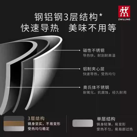 【柏联B1】双立人无涂层不锈钢呼蜂窝炒锅30cm银光系列（满2000元包邮） 商品图2
