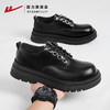 回力皮鞋男款正装商务休闲上班通勤结婚增高黑色大圆头厚底德比鞋 商品缩略图2